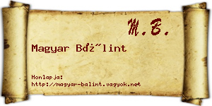 Magyar Bálint névjegykártya